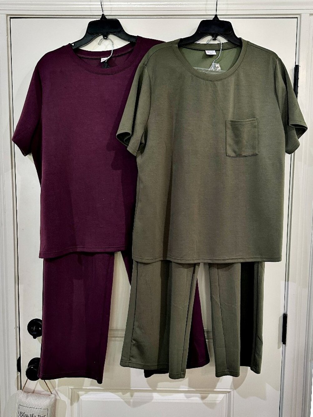 Wiholl Womens XXL 2 Piece Lounge Sets Lot of 2 Plum Olive 4 Pieces Soft Stretch - Picture 2 of 8